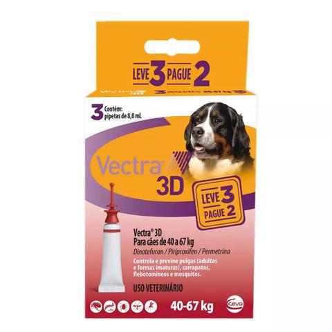 Imagem de Anti Pulgas Ceva Vectra 3d Para Cães 40a67kg Leve 3 Pague 2
